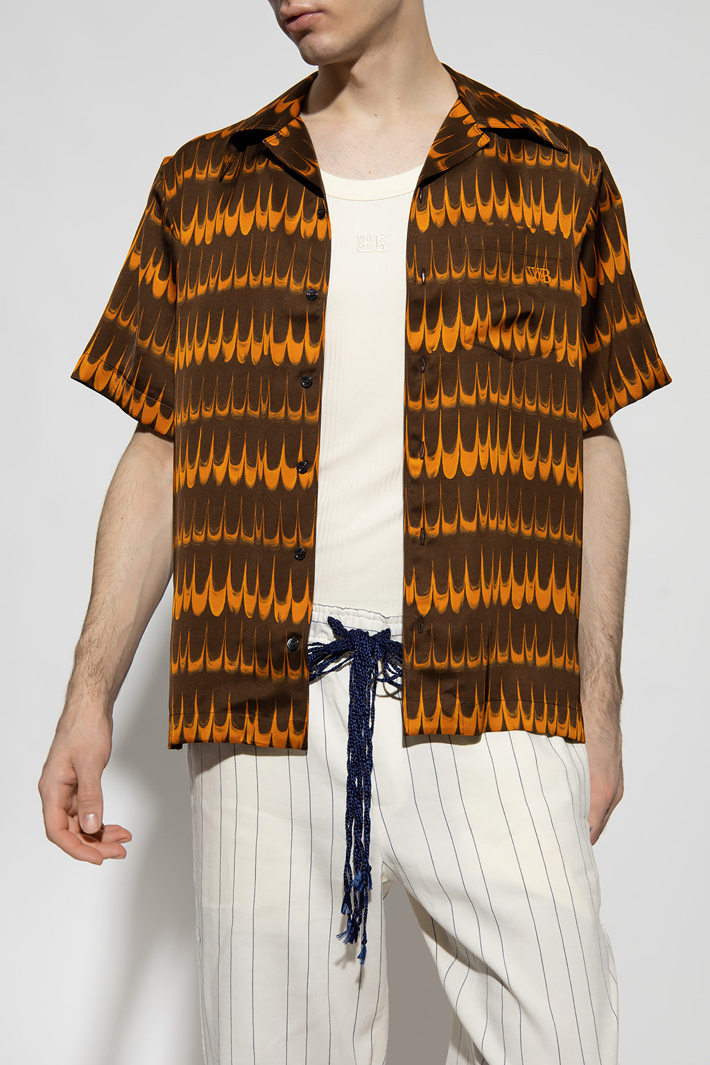 block striped shirt - SchaferandweinerShops Italy - Brown